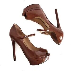 Brian Atwood Bambola Y2K Platform Heels Brown Chunky 2000s size 6.5